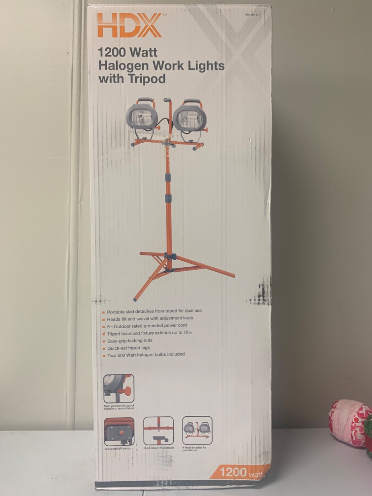Hdx Halogen Work Light With Tripod | 1200-watt Halogen Tripod Work Light