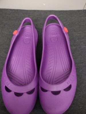 Crocs Jayna Ballet Flat Shoes Womens Size 10 Purple Comfort Slip On 