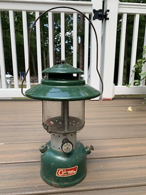 Vintage Coleman 228F Green Double Mantle Camping Lantern - Untested