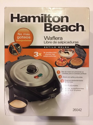 Hamilton Beach Belgian Waffle Maker, Mess Free with Adjustable Browning