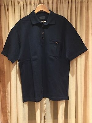 Carlo Colucci 1/4 button open Polo shirt short sleeves Sz XL Black