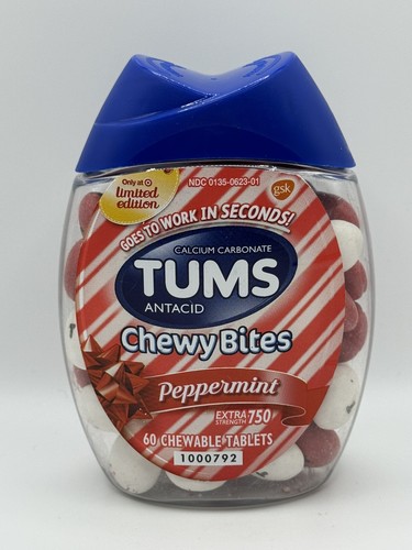 TUMS Peppermint Chewy Bites Extra Strength Antacid Mint Limited Edt. Exp 2026