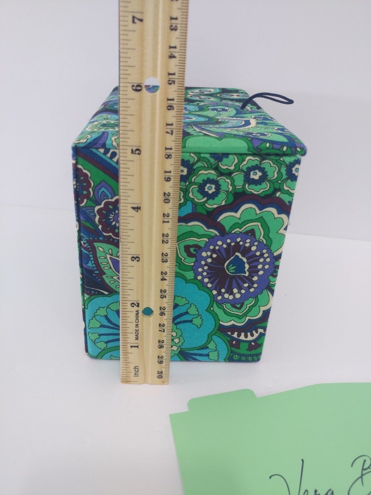 Vera Bradley Rhythm & Blues Fabric Recipe File Box Storage Holder Blue Paisley
