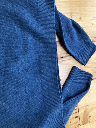 EWM PURE CLASSICS Sweater L Mens V-Neck Teal Lambswool Pullover Woolmark Label View 6