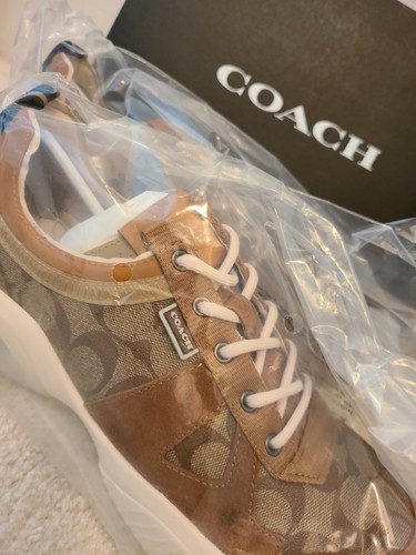 Pre-owned Coach $285  Men's Low Top Sneaker Signature Canvas 10 D Limited Edition In Multicolor