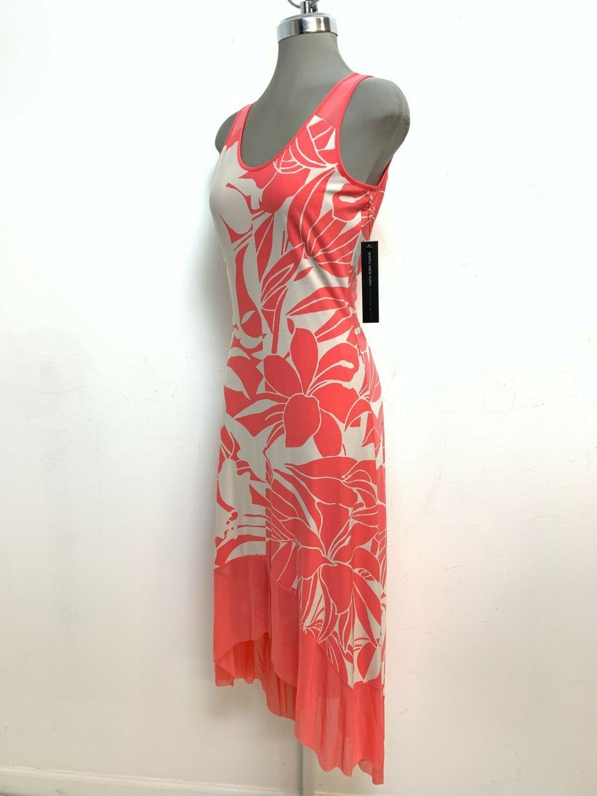 

Marc New York от Эндрю Marc NWT SUNSET Платье макси с цветочным принтом Hi-Low, размер, Coral and khaki, Elegant