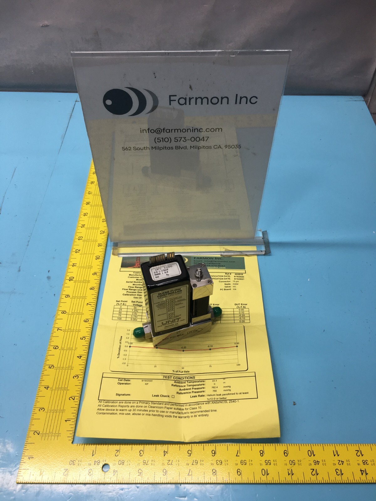 UNIT INSTRUMENTS UFC-1000 MFC MASS FLOW CONTROLLER, N2, 1 SLM, 1000 SCCMM 170796
