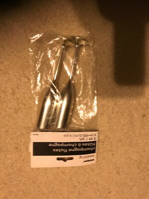Pair Unique Wedding Champagne Flutes -6''H