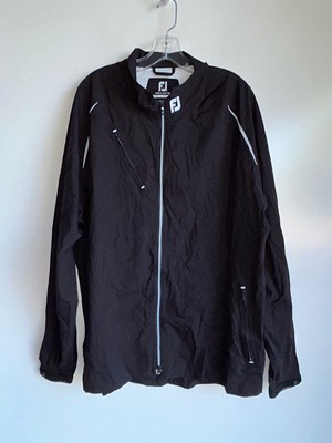 FJ FootJoy DryJoys Select Rain Golf Jacket BLACK Full Zip ~ Men's Large ~EUC