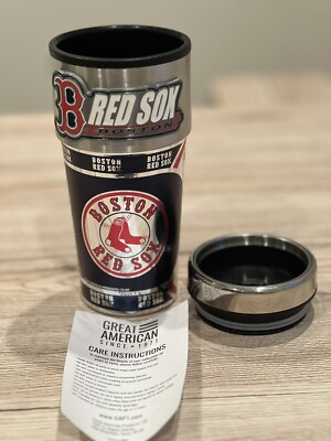 New Boston Red Sox 16oz Cup Tumbler Travel Stainless Steel Insulated Mug MLB
