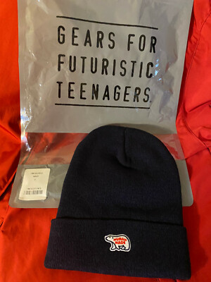 OOP! HUMAN MADE X NIGO JAPAN OS UNISEX BEAR LOGO NAVY BEANIE