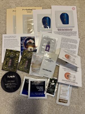 17 piece Luxury Skincare lot Sample La Prairie Sisley Charlotte s Tibury Shiseid