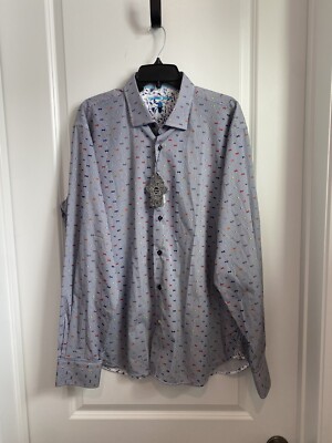 NWT Visconti Black  Button Down Shirt XL