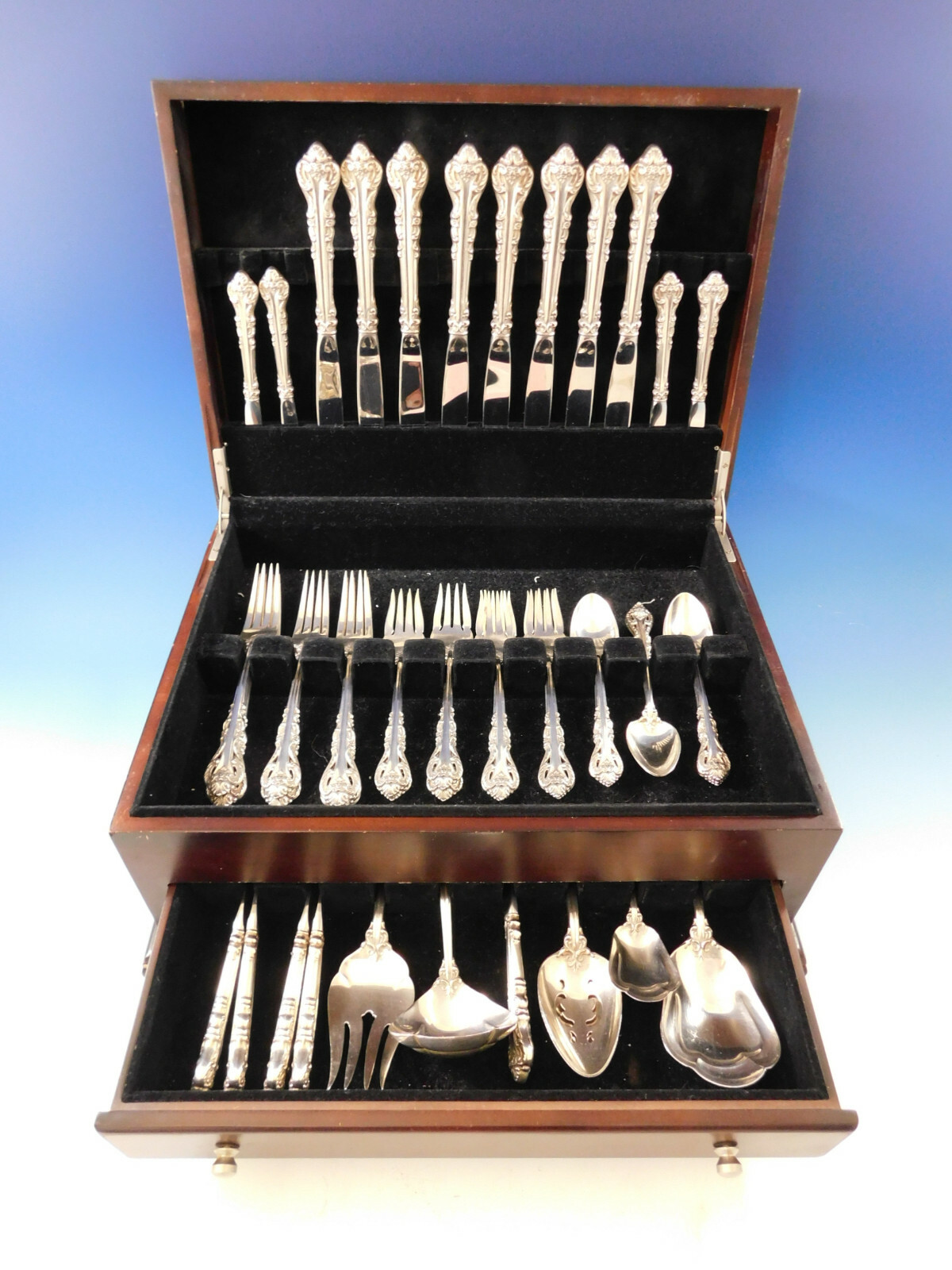 Silver Masterpiece by International Sterling Flatware Set Service 47