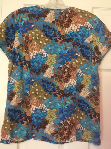W.S. Gear Scrub Top, Medium, Brown Royal Blue Sage Green Turquoise White Navy
