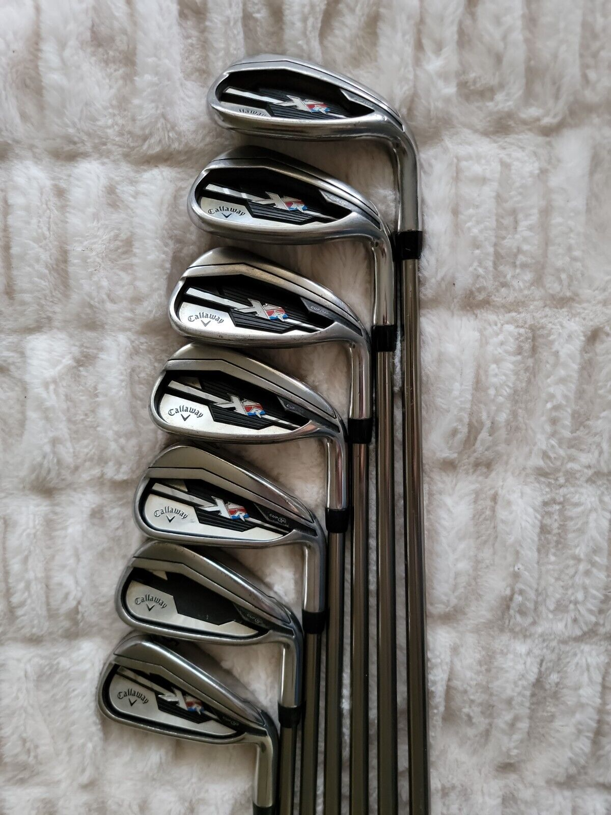 Callaway XR Cup 360 Iron Set 5-PW & AW Mamiya Recoil F3 Reg Flex Graphite Shaft