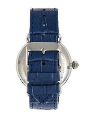 Pre-owned Heritor Mattias Automatic Blue Leather Men's Watch With Date Indicator Hr8403
