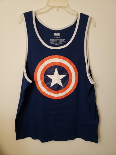 Marvel Captain America Tank Top Shirt Blue 2X