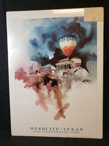 LITHOGRAPH WESTERN ART PRINT MICHAEL ATKINSON MESQUITE TEXAS CENTENNIAL 1987