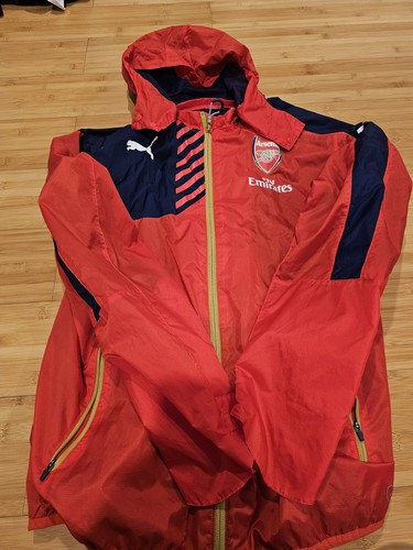 Puma Arsenal Rain Jacket/Wind breaker Jacket Red/Gold L Full