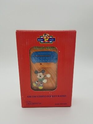 Original Disney Mickey Mouse AM/FM Stereo Pocket Radio
