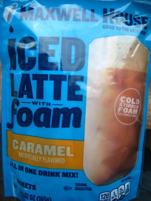 LOT OF 18  Maxwell House Iced Latte Foam CARAMEL Instant Coffee Mix FREE S/H