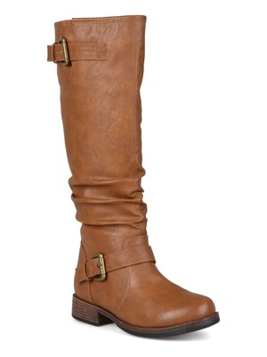 

JOURNEE COLLECTION Женские коричневые сапоги Stormy с круглым носком на блочном каблуке, Коричневый, STORMY-TAN-075WC
