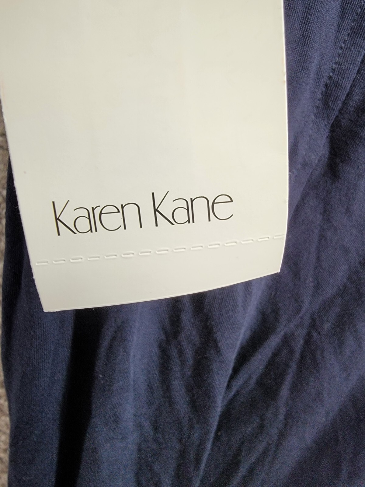 Karen Kane Fringe Hemline Dress Women's XS Navy Round Neck Pullover Style - Picture 14 of 15