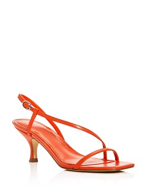 

MARC FISHER Женские оранжевые кожаные сандалии Gove с квадратным носком на каблуке-рюмочке, размер 10 м, Оранжевый, MLGOVE