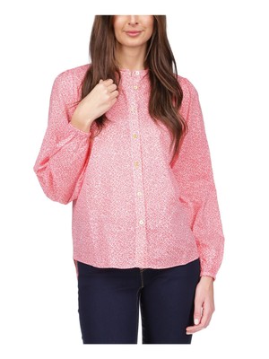 MICHAEL MICHAEL KORS Женский белый топ с длинным рукавом и круглым вырезом на пуговицах XS