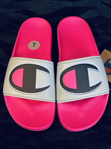 Champion Womens IPO CB Gray Pink Slides Sandals Size 7 | eBay