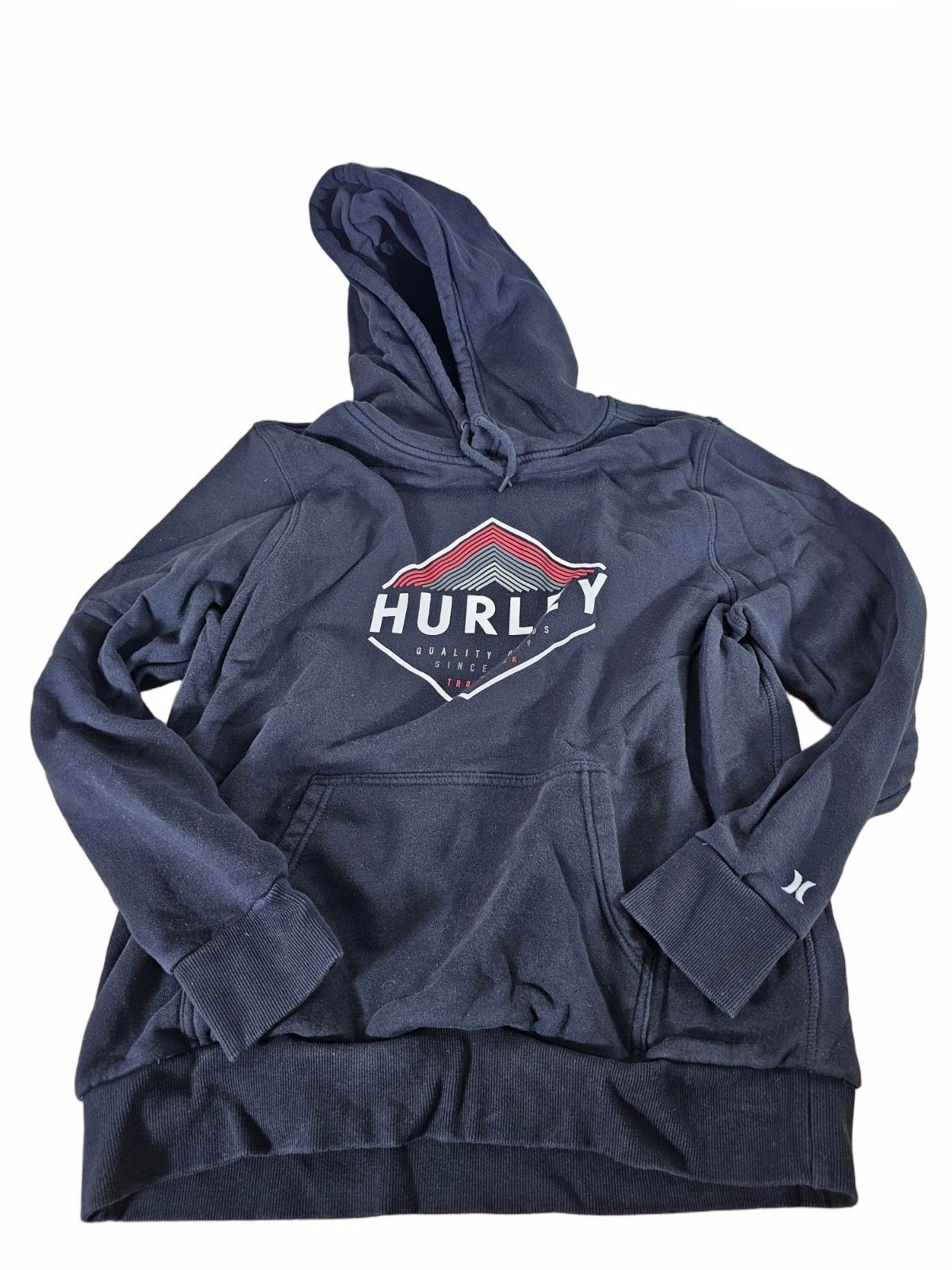 Mens Hurley Graphic Logo Hoodie Long Sleeved Sweatshirt - BLUE - LG  / LARGE
