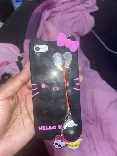 NEW Hello Kitty Apple iPhone 5/5s Case BLACK/PINK by Sanrio