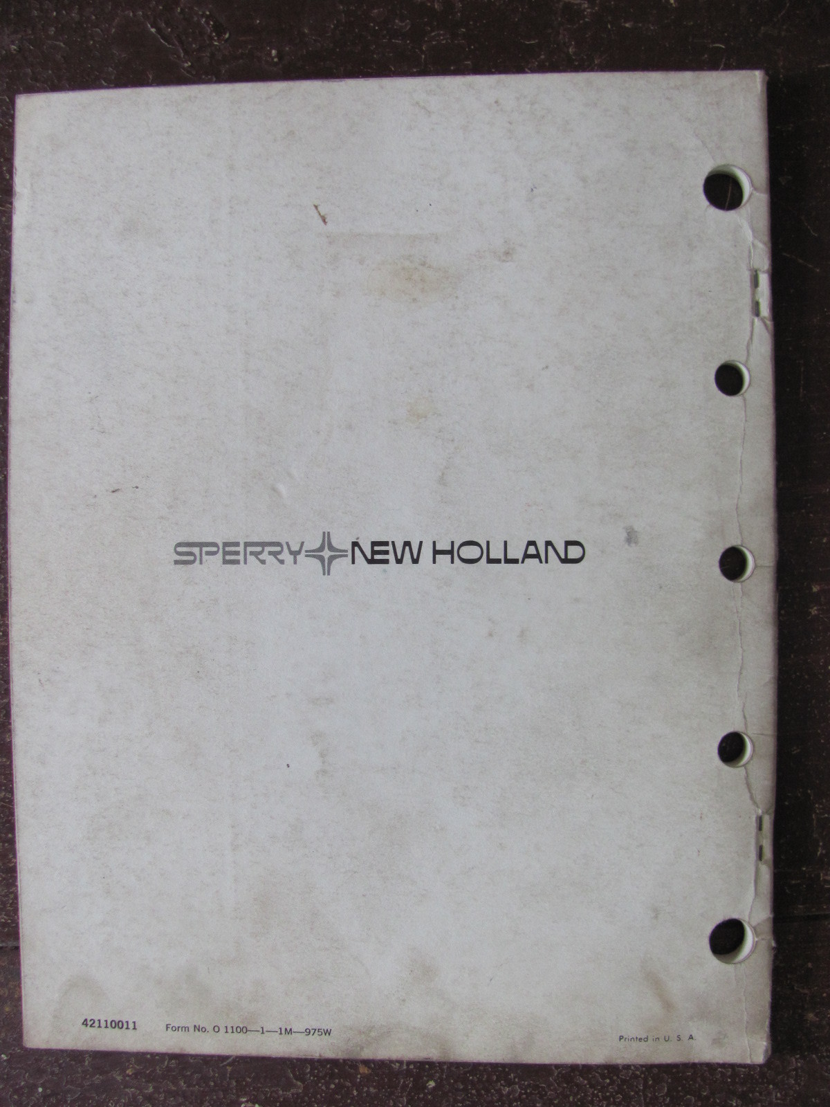 New Holland Speedrower 1100 Operators Manual