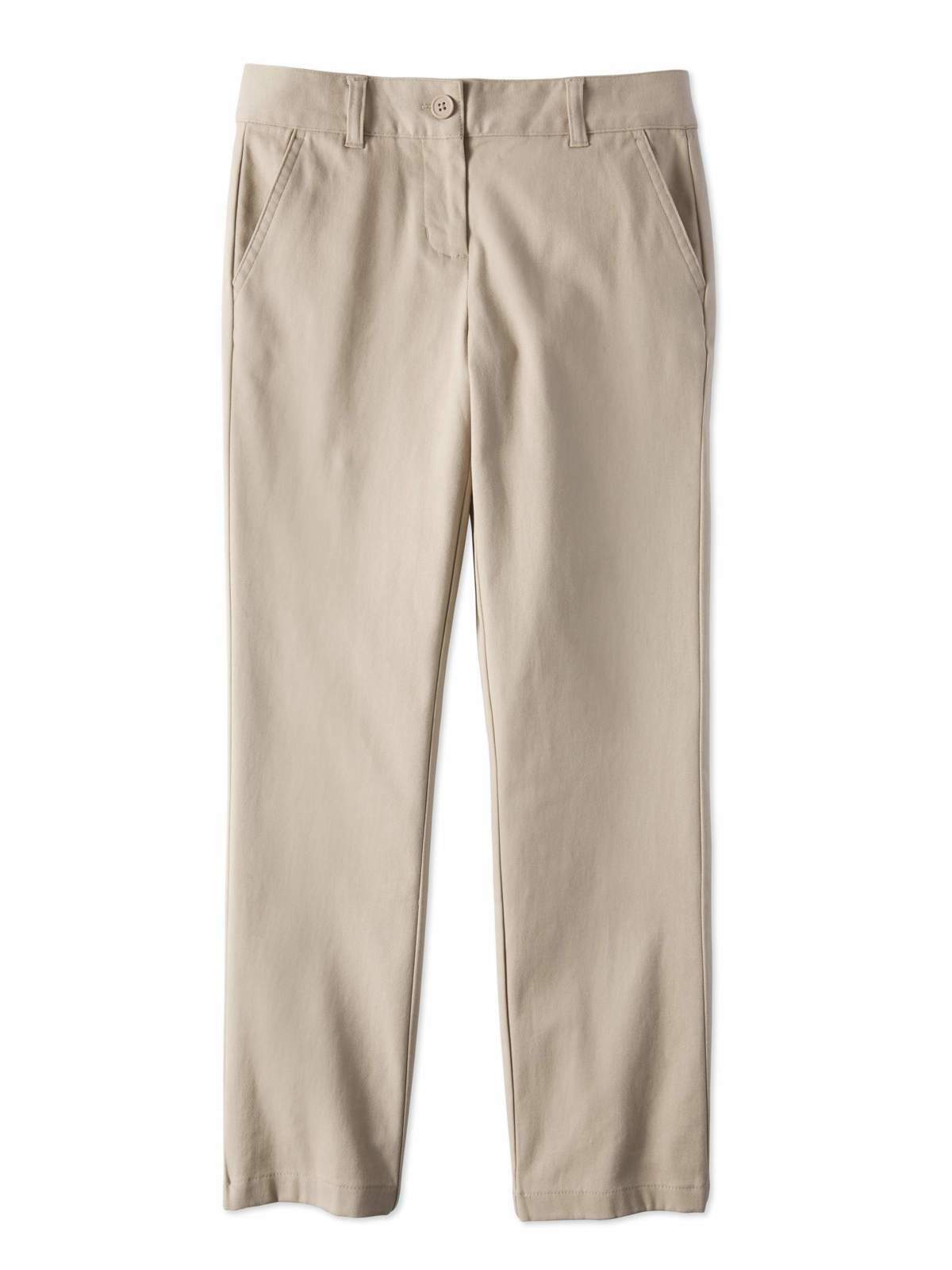 Girls Plus School Uniform Stretch Twill Straight Fit Pants