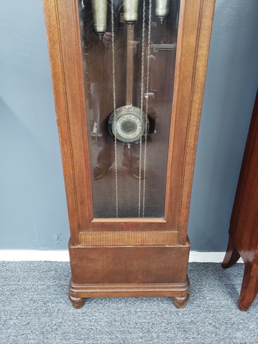 ANTIQUE ERNST LAUFFER GRANDFATHER CLOCK SCHWENNINGEN, GERMANY 1919- Prewar WWII