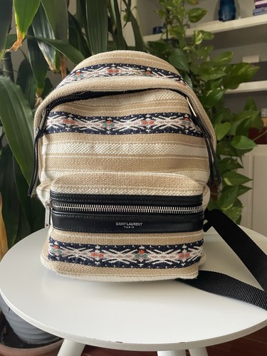YSL New Embroidered City Backpack Canvas | eBay display picture 2