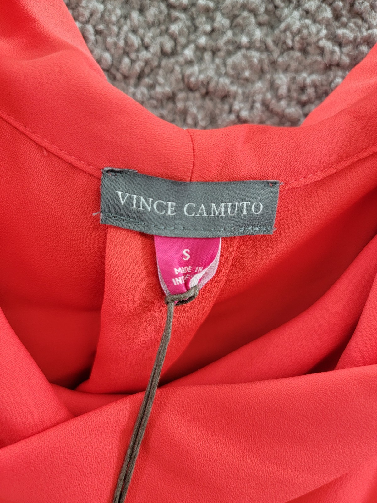 Vince Camuto Sleeveless Cowl Neck Top Women's S Tulip Red Keyhole Back Pullover - Picture 10 of 15