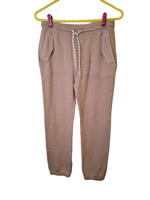 MONROW Small Womens Joggers Beige Tan Supersoft Sporty Sweats NWT