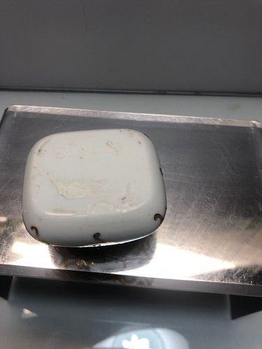 Antique French Porcelain Brass Hinged Jewelry / Dresser box with Couple