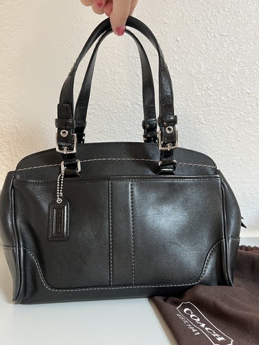 Coach Hampton 7465 Satchel Purse Black Leather Y2K Vintage | eBay