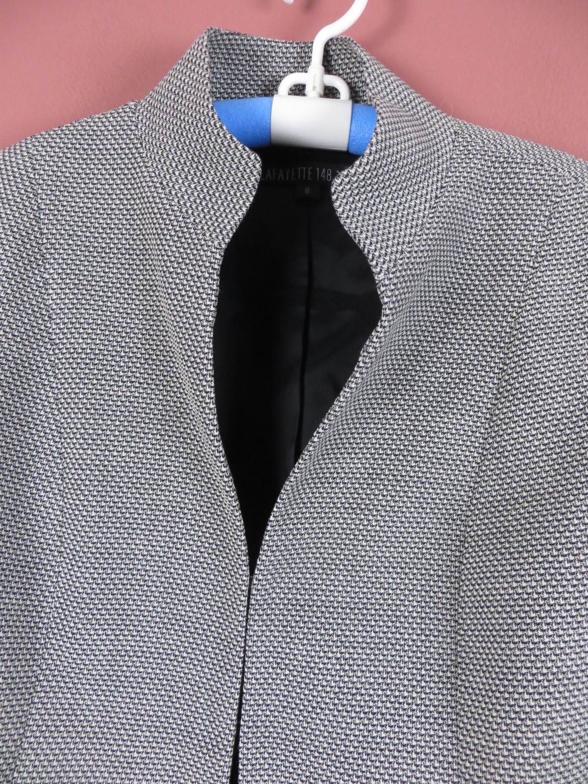 CJ0668- LAFAYETTE 148 NY Womens 99% Virgin Wool Long Sleeve Jacket Geo Sz 8