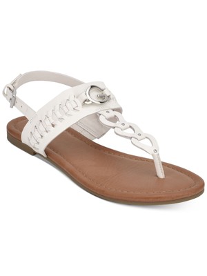 

GBG LOS ANGELES Женские сандалии-гладиаторы с белым логотипом Lovey Round Toe Slingback Sandal, Белый, GGLOVEY