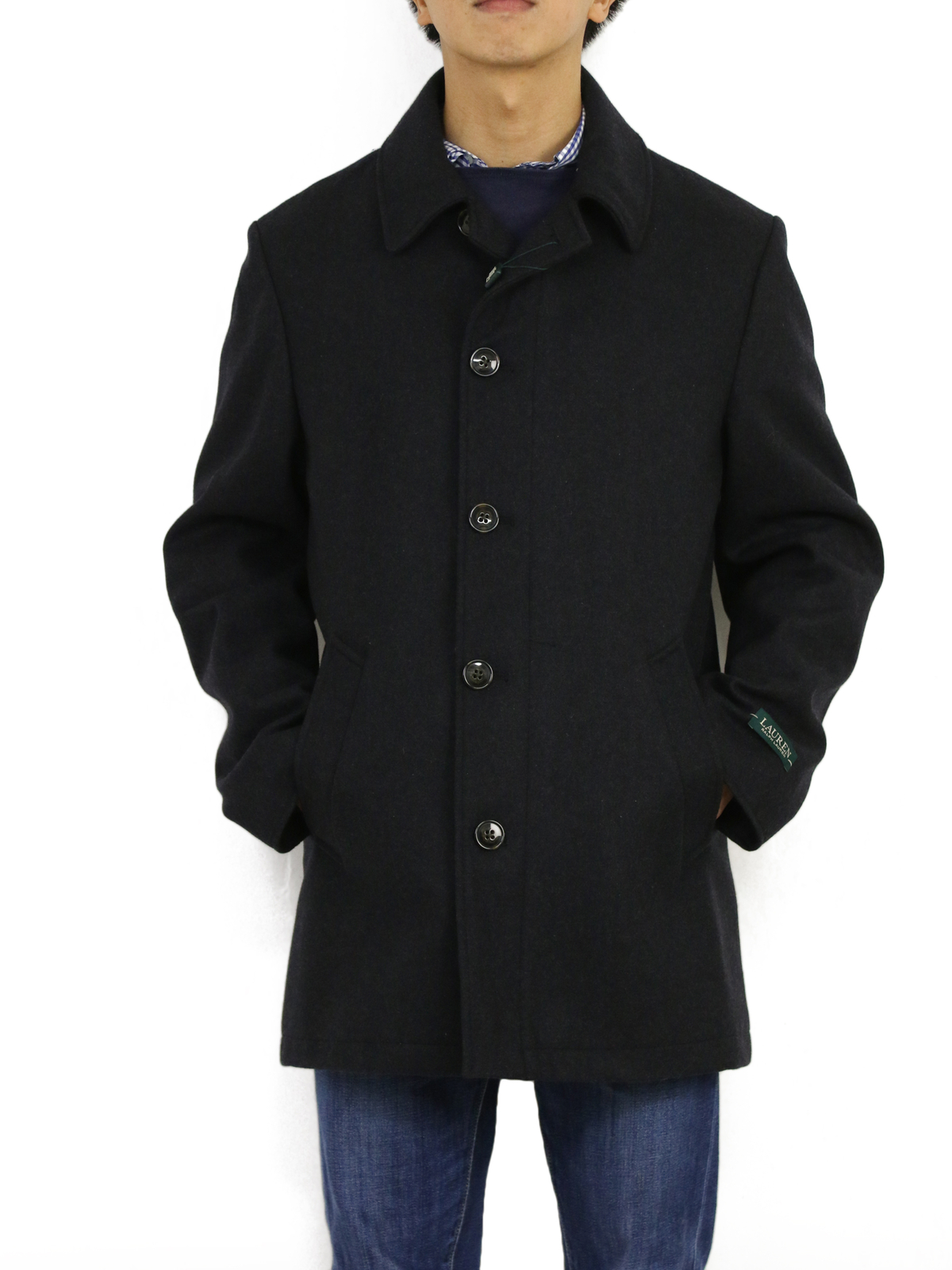 Polo Ralph Lauren - Lauren Wool Car Coat Длинное пальто P-Coat Темно-серый