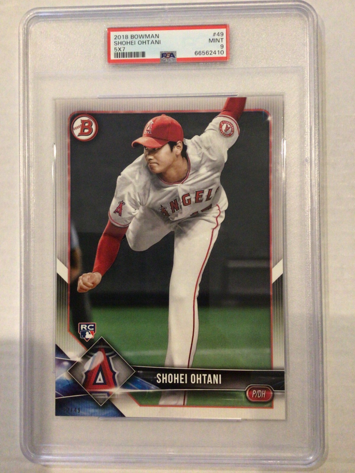 2018 Bowman Shohei Ohtani #49 RC 5x7 PSA 9 Mint (pop 9) - 32