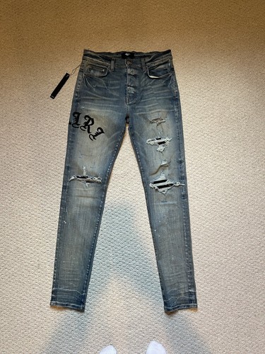 Amiri Old English Blue Jeans | eBay Amiri Old English Blue Jeans | eBay