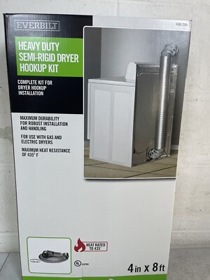 Everbilt 4 in. x 8 ft. All Metal Dryer Vent Hook-Up Kit - MFX48ULMKHD