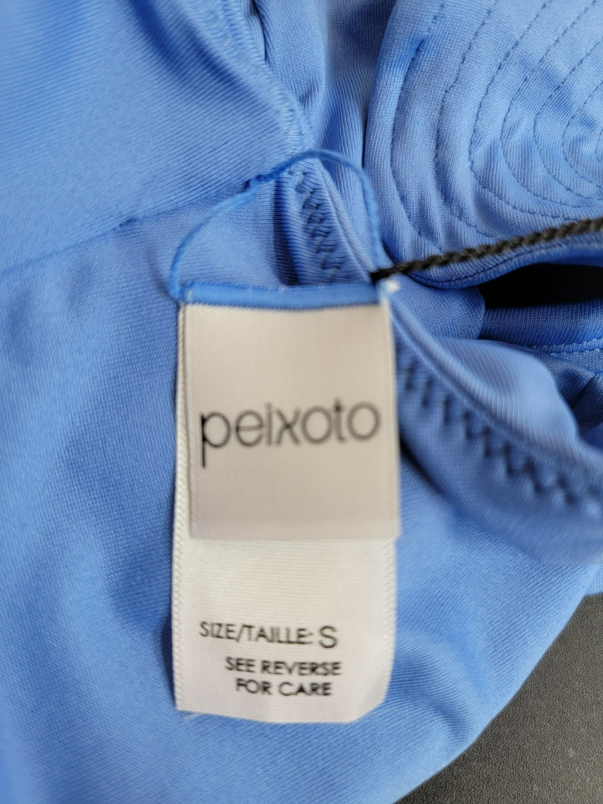 Peixoto Amara Bikini Top Women's S Lazuli Blue Knot Front Ruffle Sleeve Pullover - Picture 13 of 15