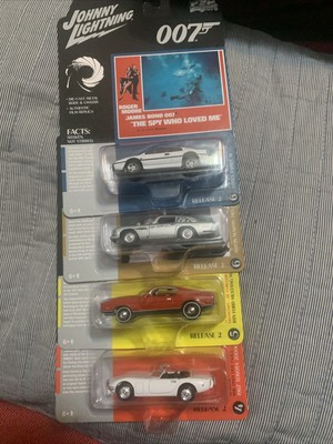 S/4 Johnny Lightning James Bond 007 Diecast Cars Lot Mustang Aston Martin New