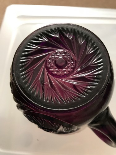 Rare Vintage Press Cut Purple Glass Creamer, McKee Glass Pres Cut